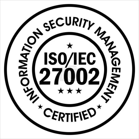 Illustration for Information security management system certified, iso27002 certified vector icon - Royalty Free Image