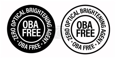 Illustration for Zero optical brightening agent, OBA free vector icon, black in color - Royalty Free Image
