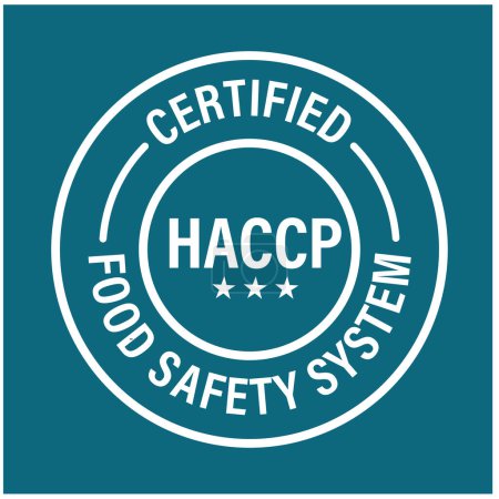 HACCP-zertifiziert, Gefahrenanalyse und kritische Kontrollpunkte abstraktes Vektorsymbol