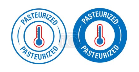 Illustration for Pasteurized vector icon set, blue in color - Royalty Free Image