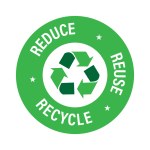 'reduce, reuse, recycle' vector icon, green in color. environmental abstract
