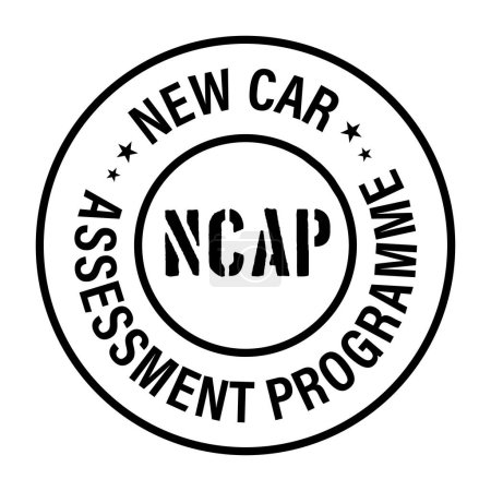 Illustration for Ncap- new car assessment programme vector icon, black in color - Royalty Free Image