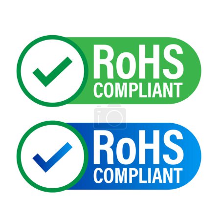 Illustration for Restriction of Hazardous Substances Directive, RoHS Compliant vector icon with tick mark - Royalty Free Image