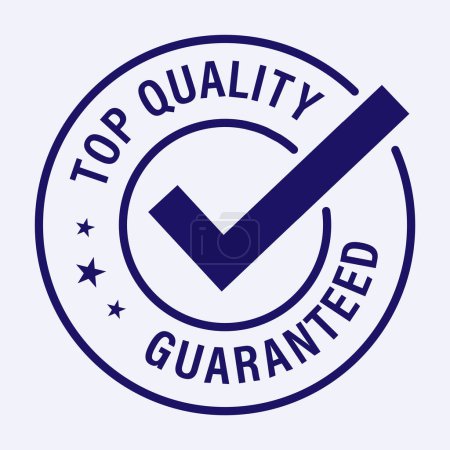 top quality guaranteed vector icon, blue in color
