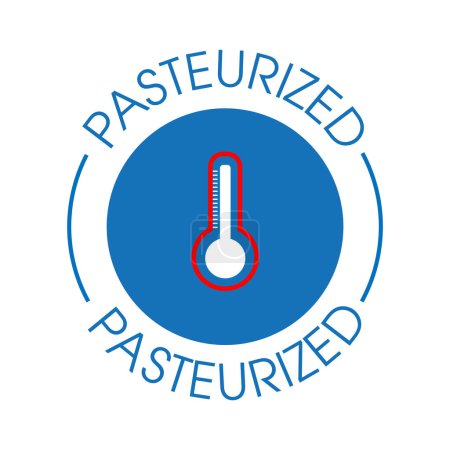 Illustration for Pasteurized vector stamp, blue in color pasteurization abstract - Royalty Free Image