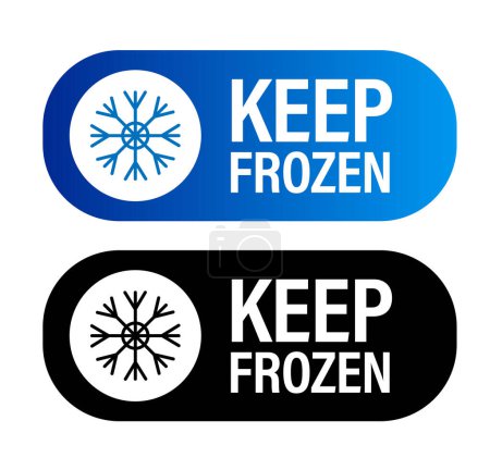 Illustration for Keep frozen vector icon set. black and blue in color - Royalty Free Image