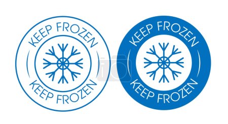 keep frozen rounded vector icon with snow flake symbol, blue in color