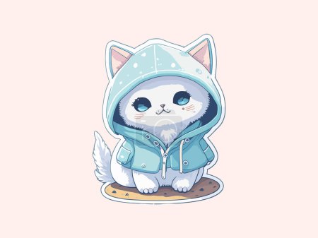 Cute Cat Vector illustration, Kawaii stickers.
