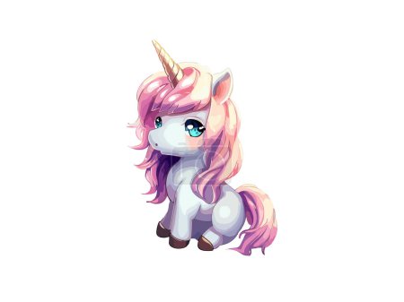Illustration for Watercolor Unicorn Clip Art Isolated - Royalty Free Image