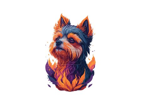 Illustration for Watercolor Yorkshire Dog Sublimation - Royalty Free Image