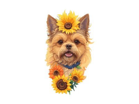 Ilustración de Acuarela yorkshire perro sublimación - Imagen libre de derechos