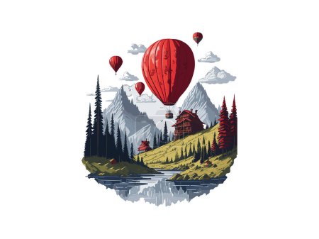 Illustration for Hot Air Balloon Watercolor Svg clip art - Royalty Free Image