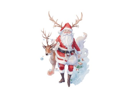 Téléchargez les illustrations : Clipart du Père Noël, illustration vectorielle isolée. - en licence libre de droit