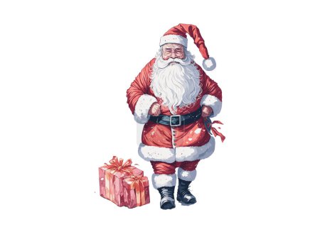 Ilustración de Clipart de Santa Claus, ilustración vectorial aislada. - Imagen libre de derechos