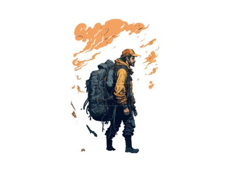 Ilustración de Persona excursionista con mochila, Svg Clip Art - Imagen libre de derechos
