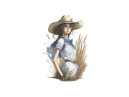 Countryside Girl, Woman with Cowboy Hat