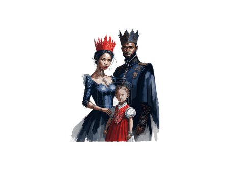 Illustration for Royal Family, Couple with Crown Clip Art - Royalty Free Image