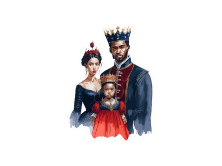 Illustration for Royal Family, Couple with Crown Clip Art - Royalty Free Image