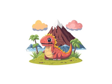Ilustración de Dinosaurio lindo, Pequeño arte clip de dinosaurio - Imagen libre de derechos