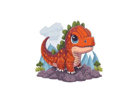 Ilustración de Dinosaurio lindo, Pequeño arte clip de dinosaurio - Imagen libre de derechos
