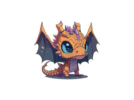 Illustration for Cute Dragons Clipart - Cute Dragons PNG - Royalty Free Image