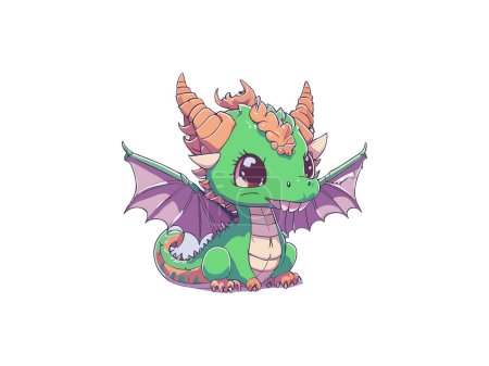 Illustration for Cute Dragons Clipart - Cute Dragons PNG - Royalty Free Image