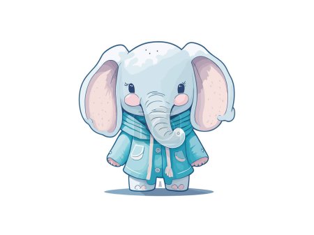 Illustration for Watercolor Cute Baby Elephant Png Clip Art - Royalty Free Image