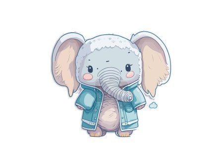 Illustration for Watercolor Cute Baby Elephant Png Clip Art - Royalty Free Image