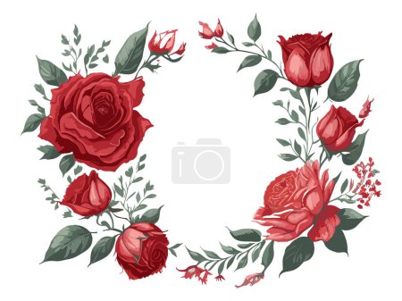 Ilustración de Marco de flores de acuarela con espacio de texto, Png Clip art.ai generativo - Imagen libre de derechos