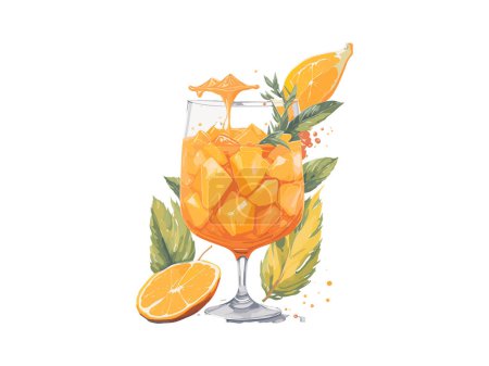 Ilustración de Zumo de piña, taza de zumo de piña y fruta, Clipart Png Illustration. - Imagen libre de derechos