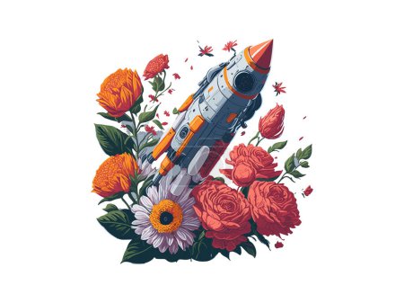 Illustration for Vector rocket image spaceship launch - Royalty Free Image