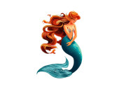 Watercolor Mermaid Vector illustration hoodie #679444996