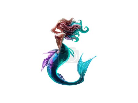 Watercolor Mermaid Vector illustration puzzle 679445032