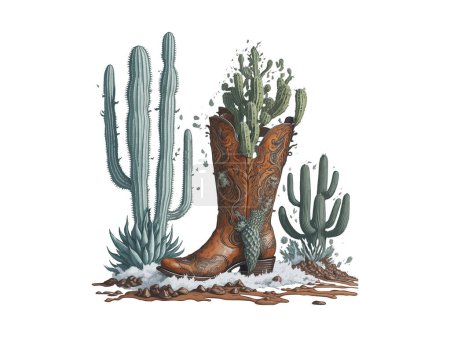 Ilustración de Acuarela Cactus vector ilustración clipart - Imagen libre de derechos