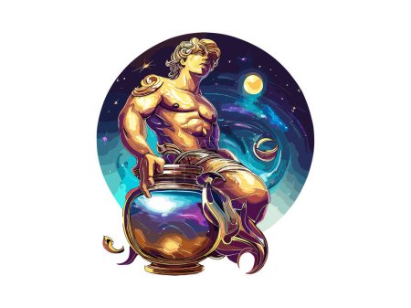Téléchargez les illustrations : Verseau signes du zodiaque astrologie horoscope ésotérique, constellations du Verseau Luxary Golden PNG Clipart - en licence libre de droit
