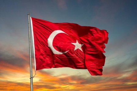 Foto de Bandera turca aislada contra fondo - Imagen libre de derechos