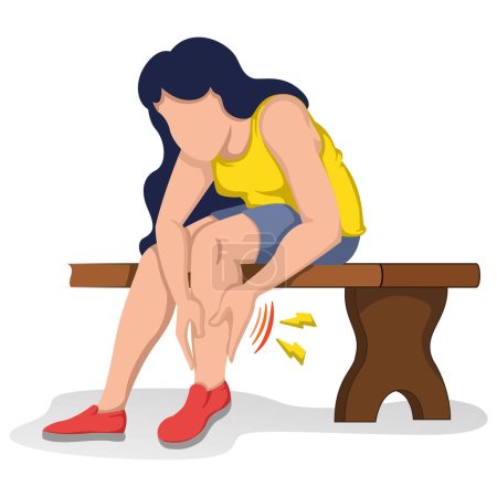Illustration for Illustration person with symptoms of cramp, peripheral neuropathy, numbness and tingling. Ideal for educational materials and training - Royalty Free Image