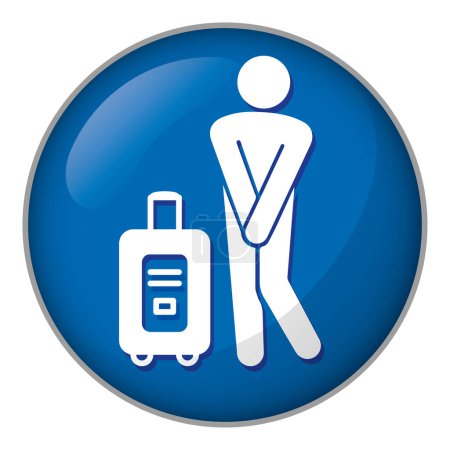 Illustration for Pictogram icon traveler's diarrhea, tummy ache, bathroom. Ideal for catalogues, newsletters and institutional material - Royalty Free Image