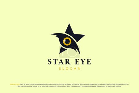 Téléchargez les illustrations : Logo étoile oeil aigle design pointu - en licence libre de droit