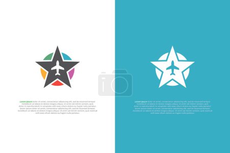 Téléchargez les photos : Logo avion voyage étoile design coloré - en image libre de droit