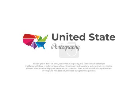 Téléchargez les photos : Logo colofrul usa carte arc-en-ciel design - en image libre de droit