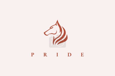 Téléchargez les photos : Logo abstrait tête de cheval silhouette design - en image libre de droit