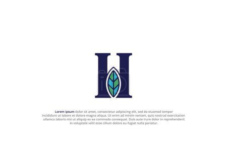 Téléchargez les photos : Logo lettre h design élégant feuille - en image libre de droit