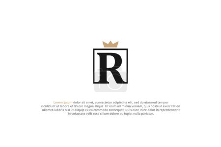 Téléchargez les photos : Logo lettre r couronne royale design de luxe - en image libre de droit
