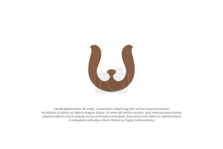 Téléchargez les photos : Logo lettre u ours tête design - en image libre de droit