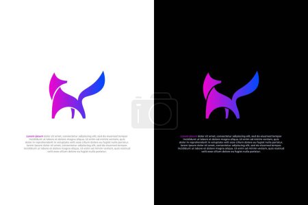 Téléchargez les photos : Logo renard silhouette néon couleur design - en image libre de droit