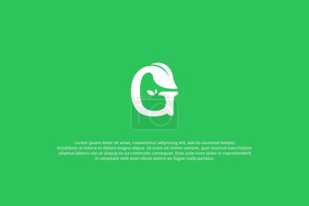 Téléchargez les photos : Logo lettre g feuille design vert - en image libre de droit