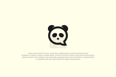 Téléchargez les photos : Logo panda chat bulle tête design - en image libre de droit