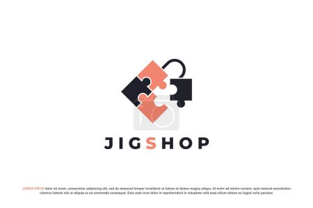 Téléchargez les photos : Logo puzzle puzzle sac shopping design - en image libre de droit