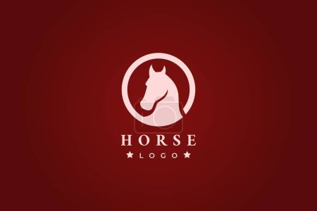 Téléchargez les photos : Logo cercle tête de cheval silhouette design - en image libre de droit
